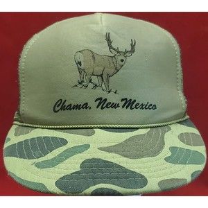 Vintage 80’s Otto Chama Deer Camouflage Camo Trucker Snapback Hunting Hat/Cap